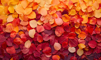 Vibrant Autumn Mulberry Leaves in Red, Orange, and Yellow backdrop