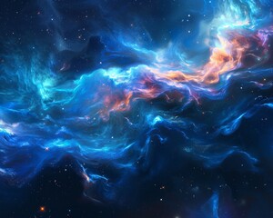 vibrant, cosmic dance of nebulae illuminating the universe's enigmatic beauty - obrazy, fototapety, plakaty