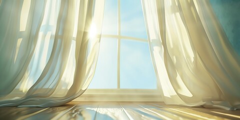 Serene Morning Light Through Elegant Curtains