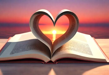 book with heart shaped