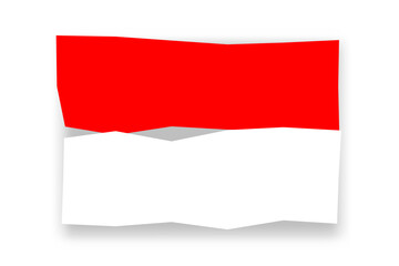 Indonesia flag  - stylish flag mosaic of colorful papercuts. Vector illustration with dropped shadow isolated on white background
