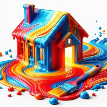 fluid colored house