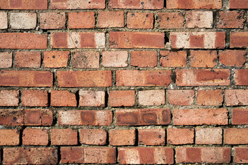 Old London bricks seen on a very old building in London's capital city. Photographed in Brick Lane, London.