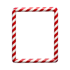 Fototapeta premium Rectangle candy cane frame png isolated on transparent background