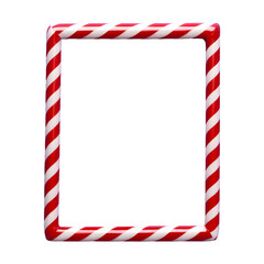 Rectangle candy cane frame png isolated on transparent background