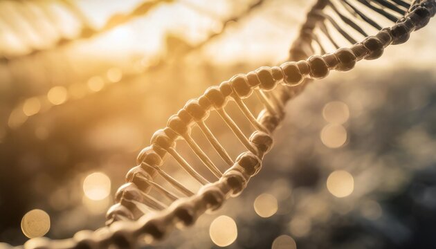 abstract image of dna chain on blurred background