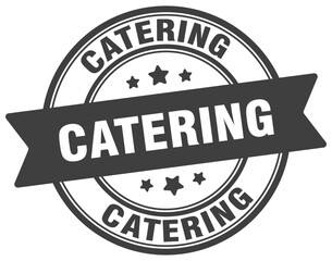 catering stamp. catering label on transparent background. round sign