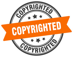 copyrighted stamp. copyrighted label on transparent background. round sign