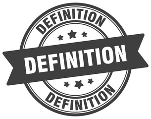 definition stamp. definition label on transparent background. round sign