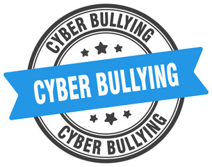 cyber bullying stamp. cyber bullying label on transparent background. round sign