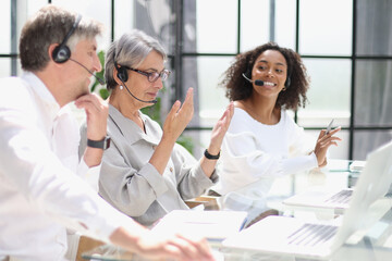 Business group working in customer and help desk office