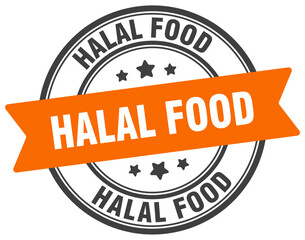 halal food stamp. halal food label on transparent background. round sign