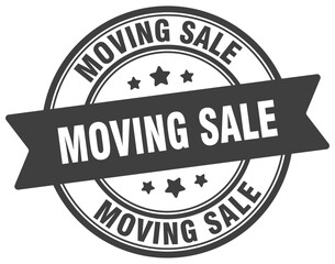 Fototapeta premium moving sale stamp. moving sale label on transparent background. round sign