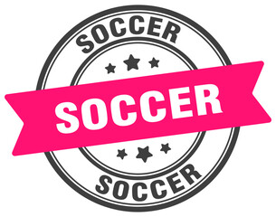 soccer stamp. soccer label on transparent background. round sign