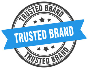 trusted brand stamp. trusted brand label on transparent background. round sign