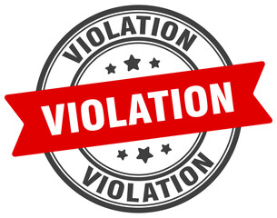 violation stamp. violation label on transparent background. round sign