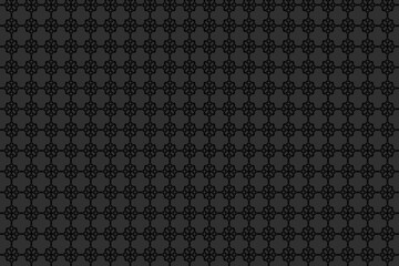 Seamless openwork pattern. Background. Black line. Small openwork on a dark gray background. Flyer background design, advertising background, fabric, clothing, texture, textile pattern. - obrazy, fototapety, plakaty
