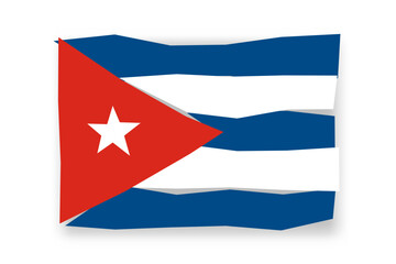 Cuba flag  - stylish flag mosaic of colorful papercuts. Vector illustration with dropped shadow isolated on white background