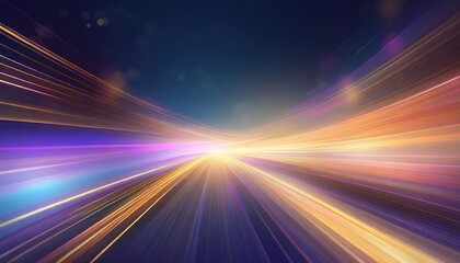 Fototapeta na wymiar vector glitter light fire flare trace abstract image of speed motion on the road dark blue abstract background with ultraviolet neon glow blurry light lines waves