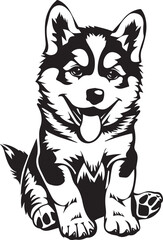 illustration of a siberian husky puppy