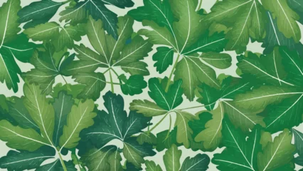 Wandaufkleber green leaves flying on a white background  © Hogr