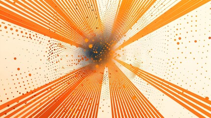 Abstract speed lines style orange color halftone banner design template. Vector illustration Ai Generated 