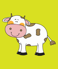 Cow Cartoon Vector Icon Illustration
