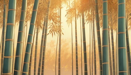 beautiful bamboo forest minimal rendering background