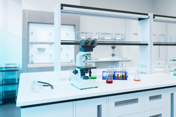 Comprehensive Modern Laboratory: Microscope, Equipment, and Scientific Glassware