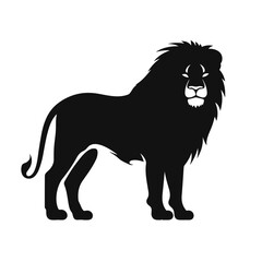 Lion black icon on white background. Lion silhouette
