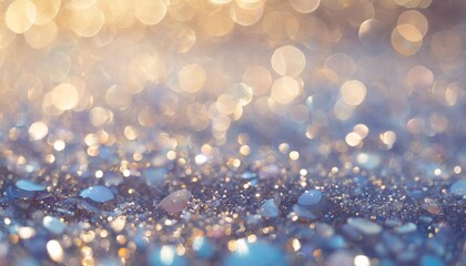 sapphire glitter bokeh background with shimmering royal blue sparkles and crystal droplets