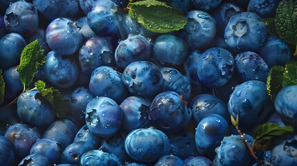 Perfectly Ripened Blueberries in Expressionist Interpretation