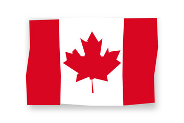 Canada flag  - stylish flag mosaic of colorful papercuts. Vector illustration with dropped shadow isolated on white background