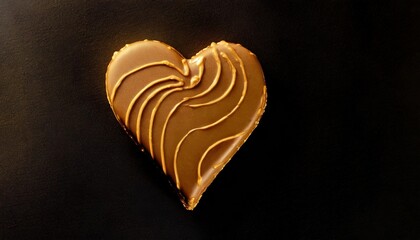 milk chocolate heart on a black background isolated valentine s day