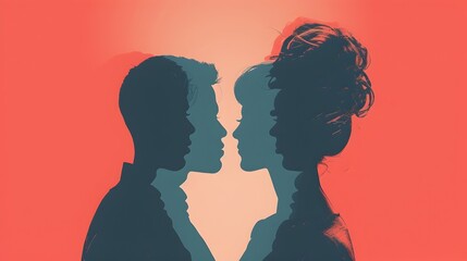 Silhouettes of a Couple in a Loving Embrace,Symbolizing the Depth and Complexity of Marriage and Intimate Relationships