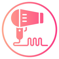 hair dryer gradient icon