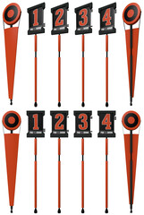 Football chain set with down marker over transparent background. 3D render. © Kevin