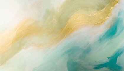 abstract watercolor paint background by teal color blue and green with liquid fluid texture for background banner - obrazy, fototapety, plakaty