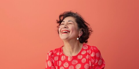 Joyful Central American Woman Laughing