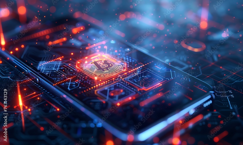 Poster Enhancing Blockchain Security, A Close-up of Cryptocurrency Wallet Interface on Smartphone