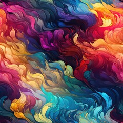 Seamless abstract rainbow waves decor pattern background