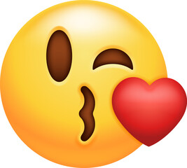 Face Blowing Kiss Emoji Icon - 767143152
