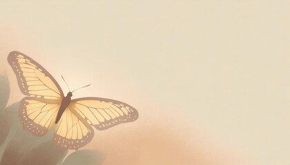 simple butterfly background concept illustration with empty space at oe side