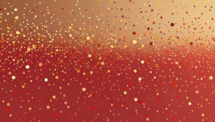 a red background with a lot of small circles of small red and gold confetti on top of it