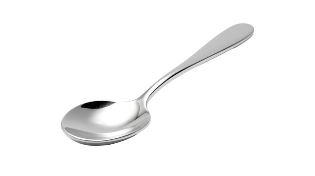 Silver spoon isolated on the transparent background