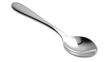 Silver spoon isolated on the transparent background