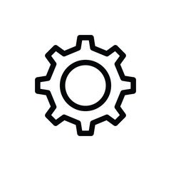 Machinery vector icon. Gear symbol. Cogwheel icon. Settings icon. Screw nut sign. Screw-nut sign. Isolated vector flat pictogram. Cog round symbol design. UX UI icon