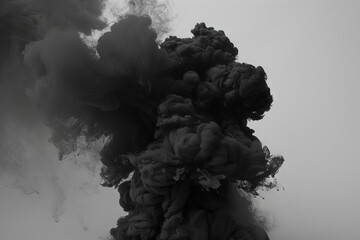 Abstract black smoke explosion effect, dynamic motion graphics - obrazy, fototapety, plakaty