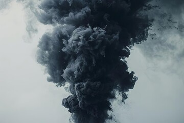 Abstract black smoke explosion effect, dynamic motion graphics - obrazy, fototapety, plakaty