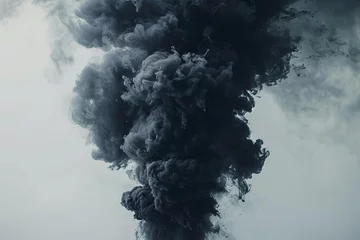 Foto auf Alu-Dibond Abstract black smoke explosion effect, dynamic motion graphics © furyon